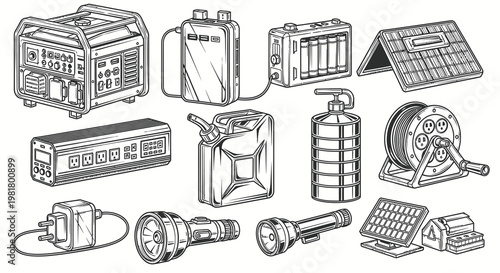 Emergency Power Supply and Solar Energy Equipment Set