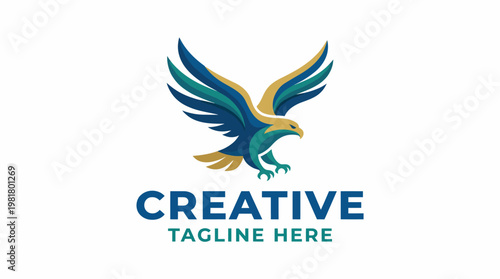 A creatively designed eagle logo showcasing vibrant colors and an eye-catching silhouette, perfect for brands needing a bold and inspiring representation.