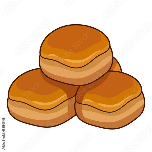 This tempting image showcases a stack of soft, golden doughnuts, appealing to pastry lovers and conveying a sense of indulgence and comfort with its delicious appearance.