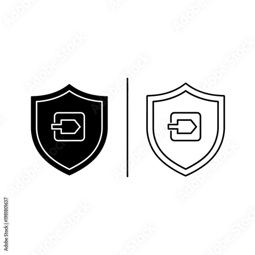 Shield with login icon access control and secure entry point sign in user access security