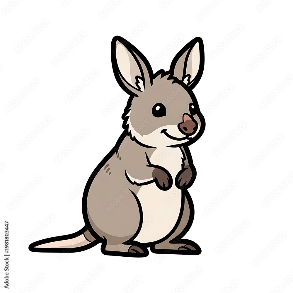 Fototapeta premium Cute Cartoon Kangaroo Illustration.