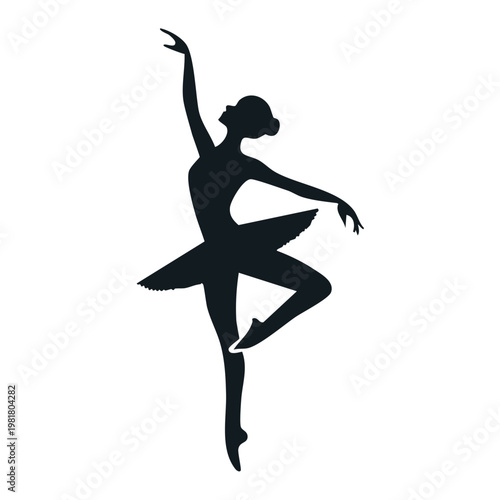 Graceful ballet dancer in tutu silhouette with silhouette set black silhouette vector silhouette isolated on white silhouette collection icon set vector icons minimal design clipart silhouette