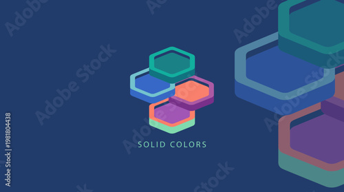This vibrant graphic showcases a combination of overlapping geometric shapes in various shades, symbolizing creativity, modernity, and artistic exploration in design.