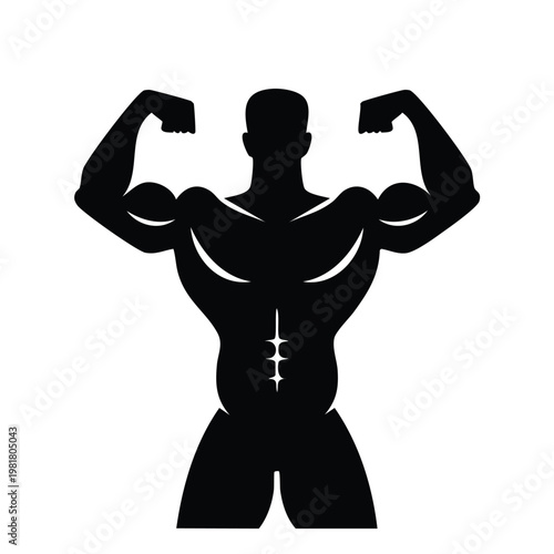Muscular male bodybuilder silhouette with silhouette set black silhouette vector silhouette isolated on white silhouette collection icon set vector icons minimal design clipart silhouette
