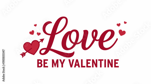 This image beautifully captures a romantic Valentine’s Day theme with hearts and the phrase 'Be My Valentine' in an elegant font, perfect for greeting cards.