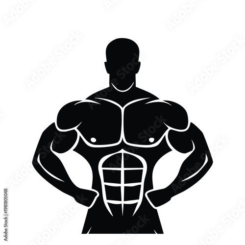 Strong bodybuilder posing silhouette with silhouette set black silhouette vector silhouette isolated on white silhouette collection icon set vector icons minimal design clipart silhouette