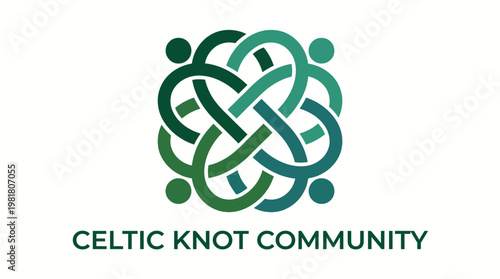 The intricate Celtic knot design symbolizes community and interconnectedness, featuring figures that represent unity, culture, and shared heritage in a harmonious layout.