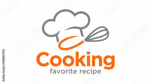A vibrant logo for Cooking featuring a chef's hat and whisk, conveying culinary creativity, deliciousness, and the joy of cooking favorite recipes in an engaging visual style.