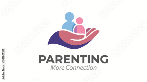 This illustration depicts the connection between parents and children through a hand embracing figures, emphasizing the importance of nurturing and familial bonds dramatically.