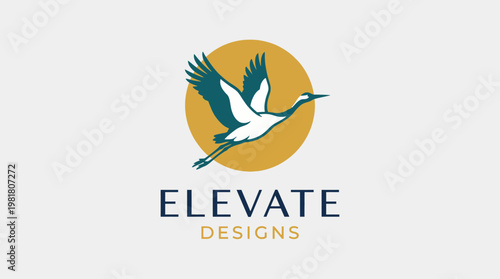 This dynamic logo presents a bird in flight, symbolizing freedom and creativity, ideal for businesses focused on design, travel, or nature-related themes.