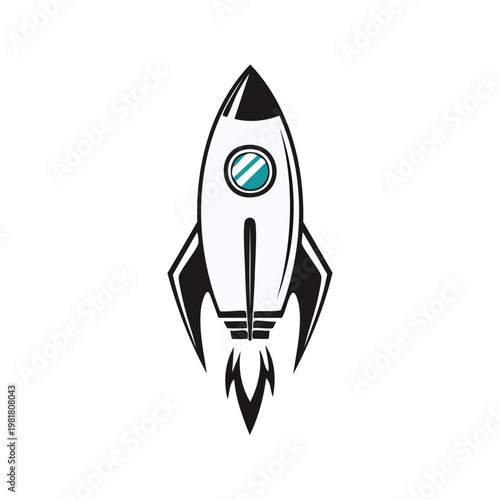 Single porthole space rocket silhouette with silhouette set black silhouette vector silhouette isolated on white silhouette collection icon set vector icons minimal design clipart silhouette