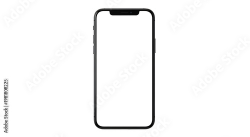 A black outline of a smartphone PNG isolated on transparent background