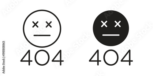 404 Error icon and symbol. Vector icon editable set