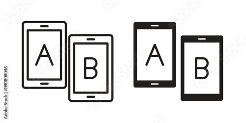 A B testing icon and symbol. Vector icon editable set