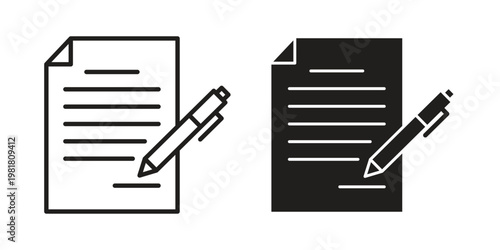 Agreement icon and symbol. Vector icon editable set