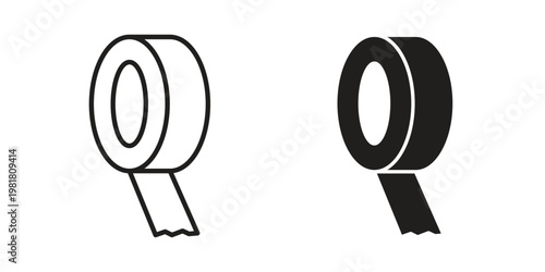 Adhesive tape icon and symbol. Vector icon editable set