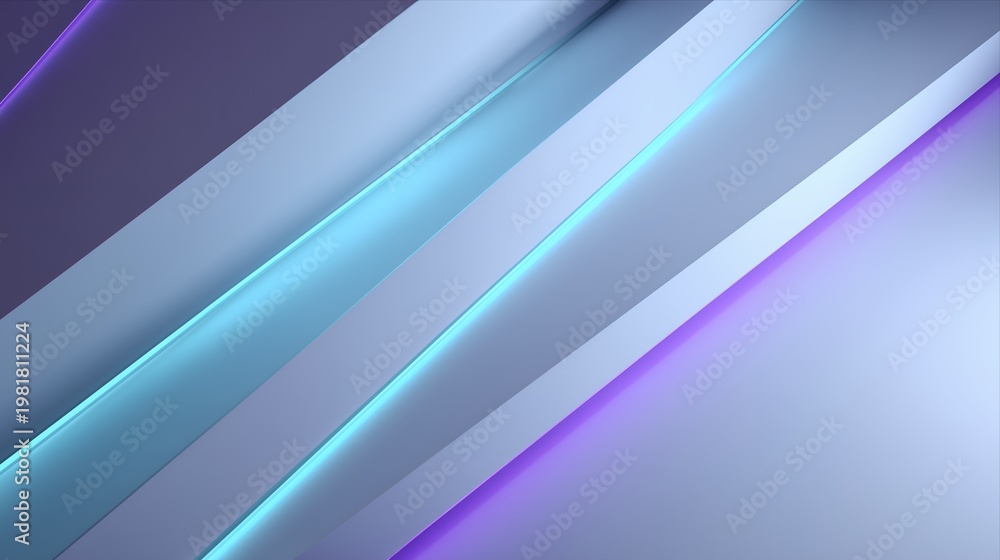 Obraz premium Abstract Futuristic Technology Background With Diagonal Glass Neon Layers Representing Digital Interface Surface Modern Corporate Innovation Gradient Environment For Tech Presentation Design
