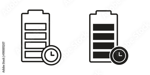 Battery life icon and symbol. Vector icon editable set