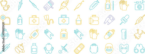 Medical and Healthcare Icon Set Outline stethoscope