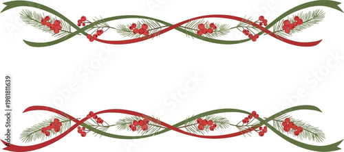 Intricate abstract patterns of intertwined ribbon like structures with floral embellishments Vector