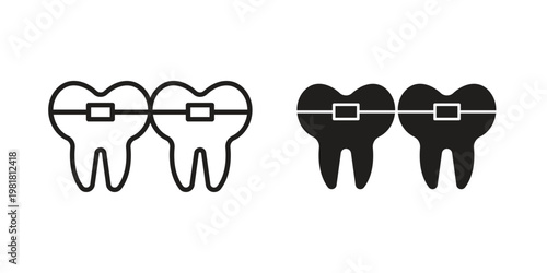 Braces icon and symbol. Vector icon editable set