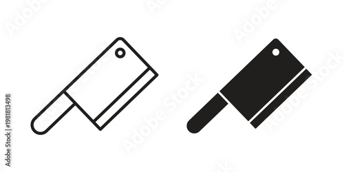 Butcher knife icon and symbol. Vector icon editable set