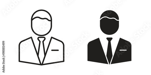 Businessman icon and symbol. Vector icon editable set