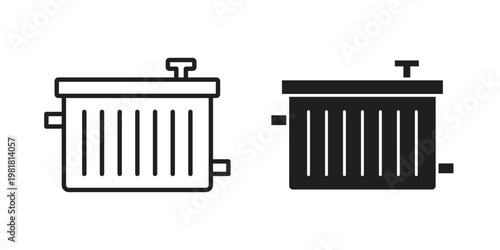 car radiator icon and symbol. Vector icon editable set