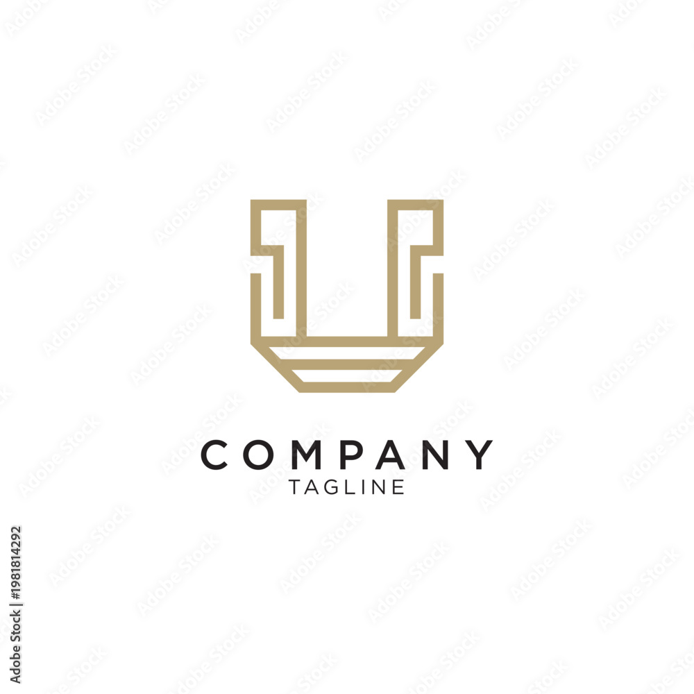 Obraz premium Letter U logo design template. Monogram U logo icon