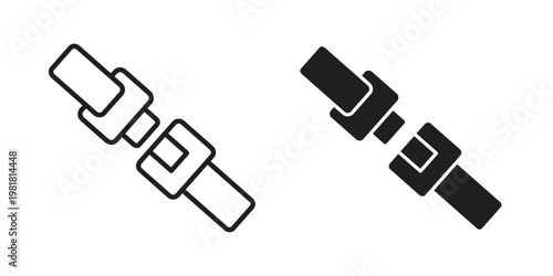 Car seat belt icon and symbol. Vector icon editable set