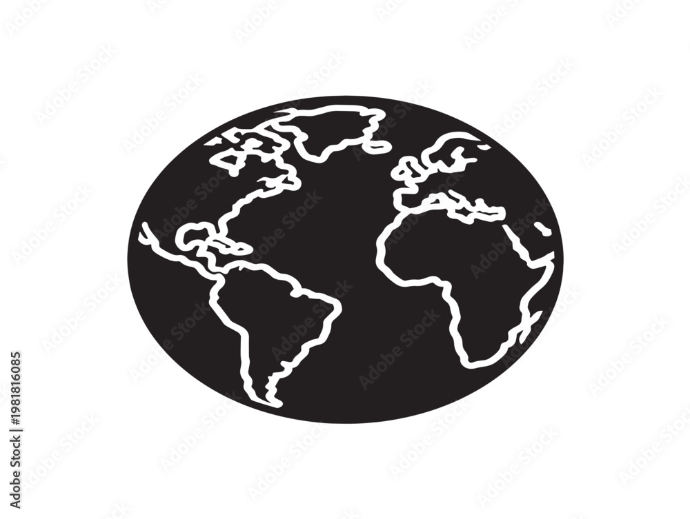Fototapeta premium black earth globe icon vector illustration