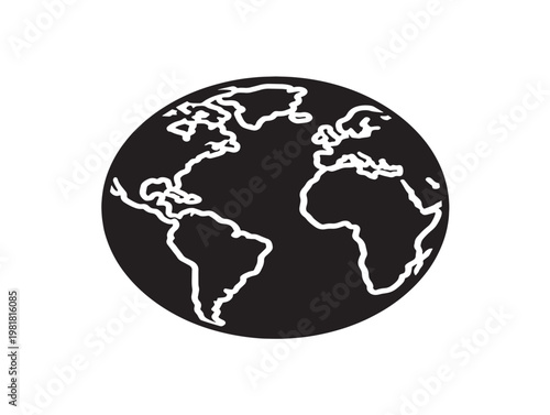 black earth globe icon vector illustration
