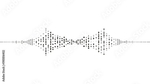 Morse code signal wave made of dots and dashes forms a communication line