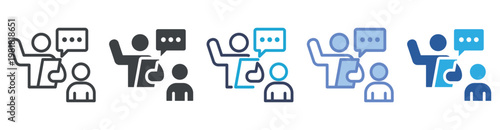 Fotografía Coaching icon set multiple style collection