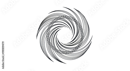 Black and white swirling brush stroke.