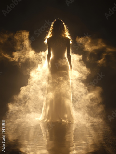 A woman's back in the light