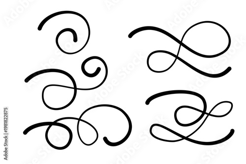 Elegant Swirl Ornament with Baroque and Rococo Touches, Featuring Filigree Arabesque, Artistic Scrollwork, Classic Decorative Pattern, Graceful Curves, Intricate Details, Vintage Embellishment, and Mo