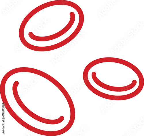 Erythrocytes icon in linear style.