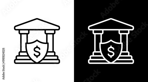 Savings Account White Icon Set Design