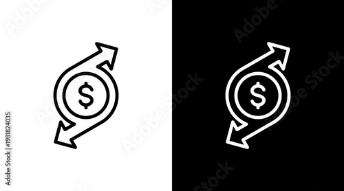 Cash Flow White Icon Set Design