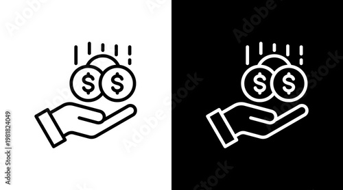 Passive Income White Icon Set Design