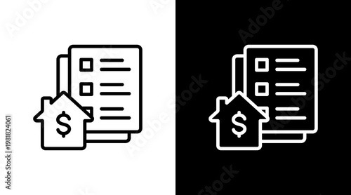 Estate Planning White Icon Set Design