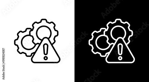 Risk Management White Icon Set Design
