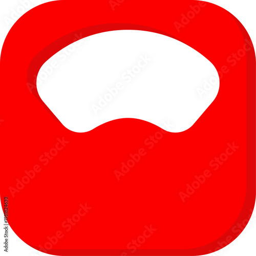 Red weight scale vector icon for health fitness and body measure