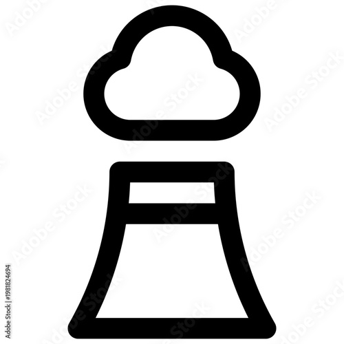 Geothermal energy. Editable stroke vector icon.