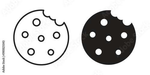 Cookie icon and symbol. Vector icon editable set