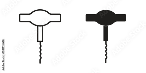 Corkscrew icon and symbol. Vector icon editable set