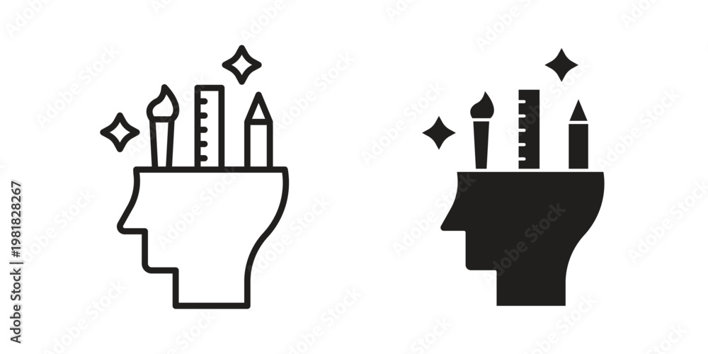 Obraz premium Creativity icon and symbol. Vector icon editable set