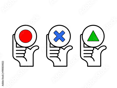 Hands Holding Yes No Maybe Symbols For Decision Making Concepts