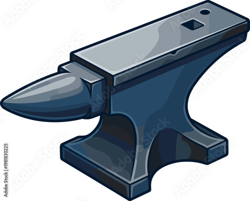 Heavy steel blacksmith anvil for metal forging and ironwork